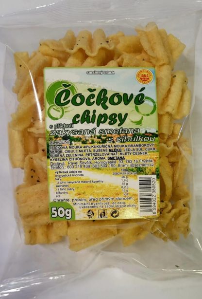 Čočkové chipsy se smetanou a cibulkou 50g